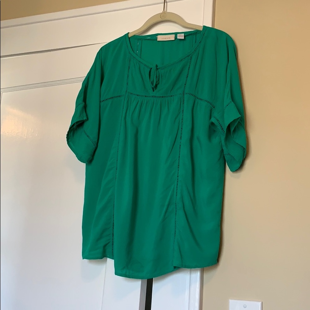 EUC Chico’s Kelly Green 🍀Peasant Tunic Top S 0